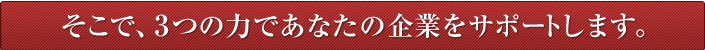 そこで、3つの力であなたの企業をサポートします。