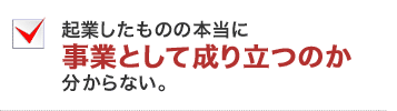 起業したものの本当に事業として成り立つのか分からない。